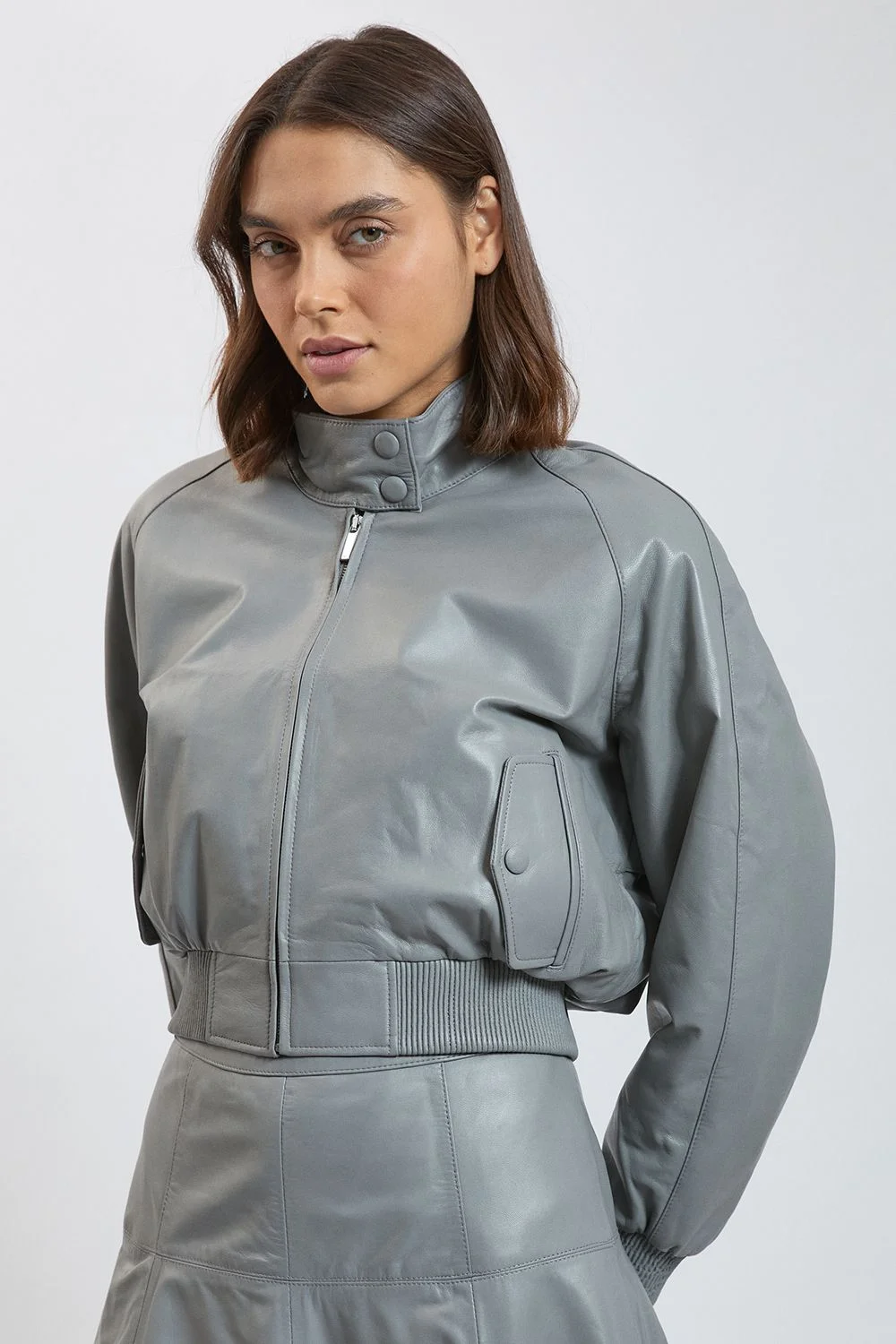 Leather Bomber Jacket - 1