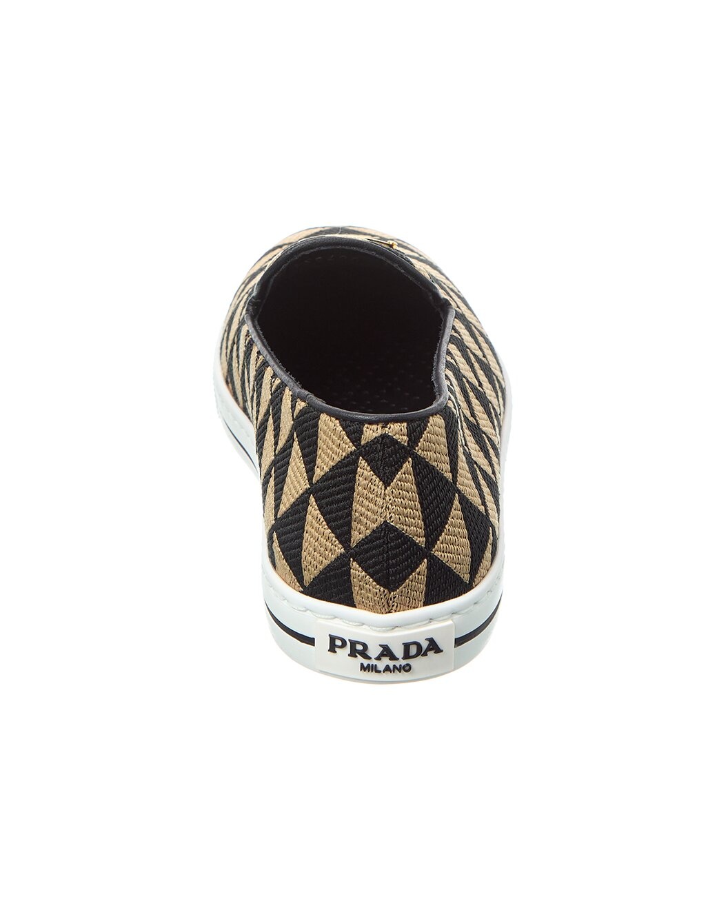 Prada Logo Jacquard & Leather Slip-On Sneaker - 3