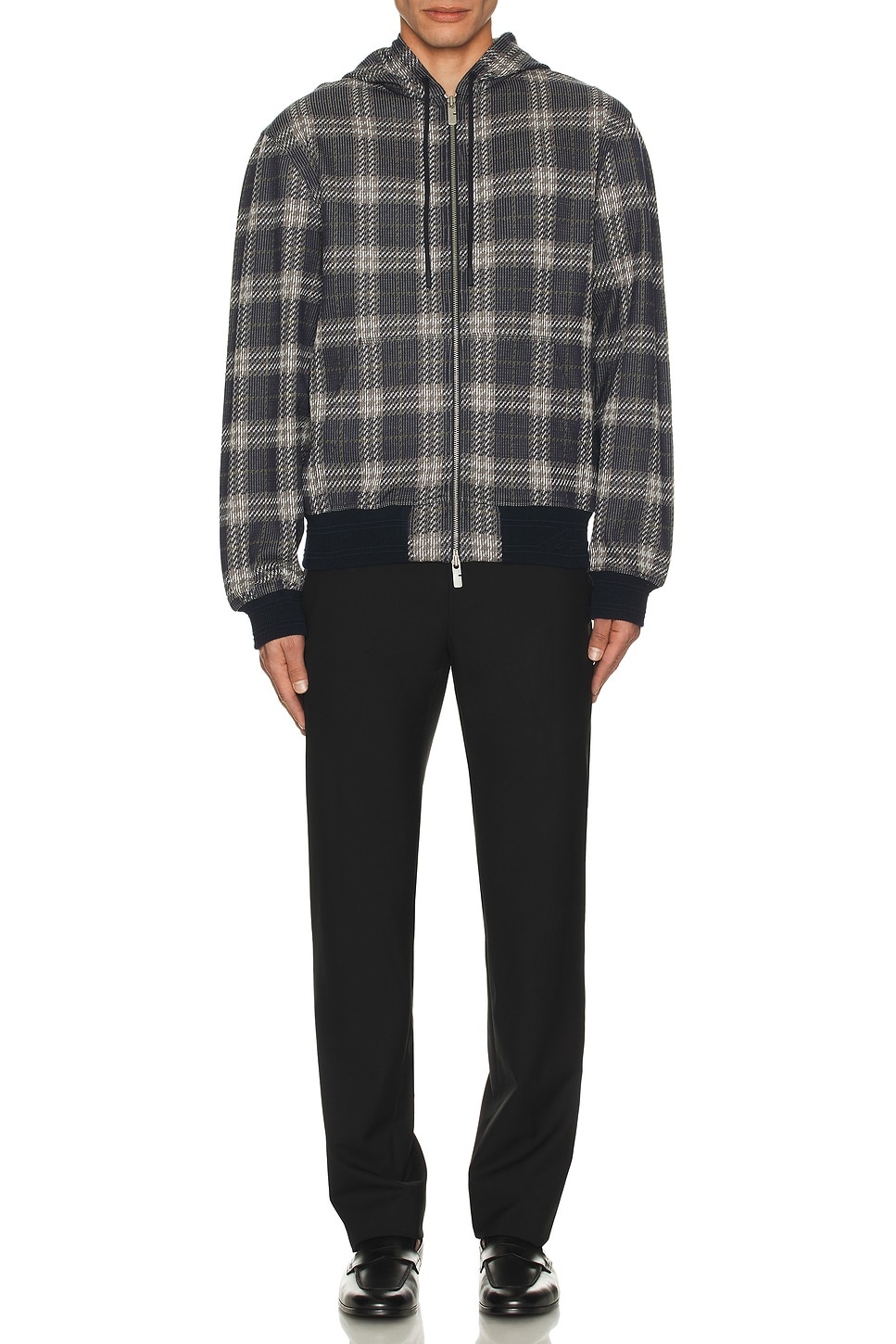 Jacquard Check Hoodie - 4