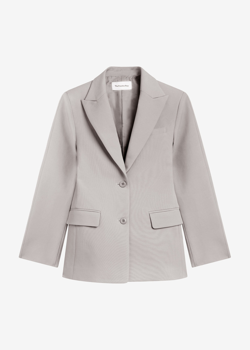 Colette Hourglass Satin Blazer - Light Taupe 9