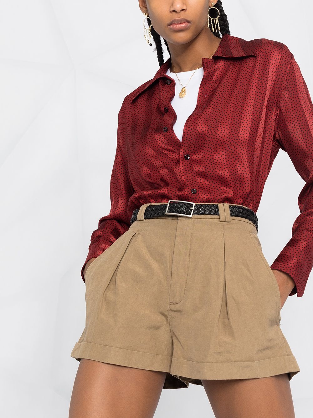 pleat-detail casual shorts - 5