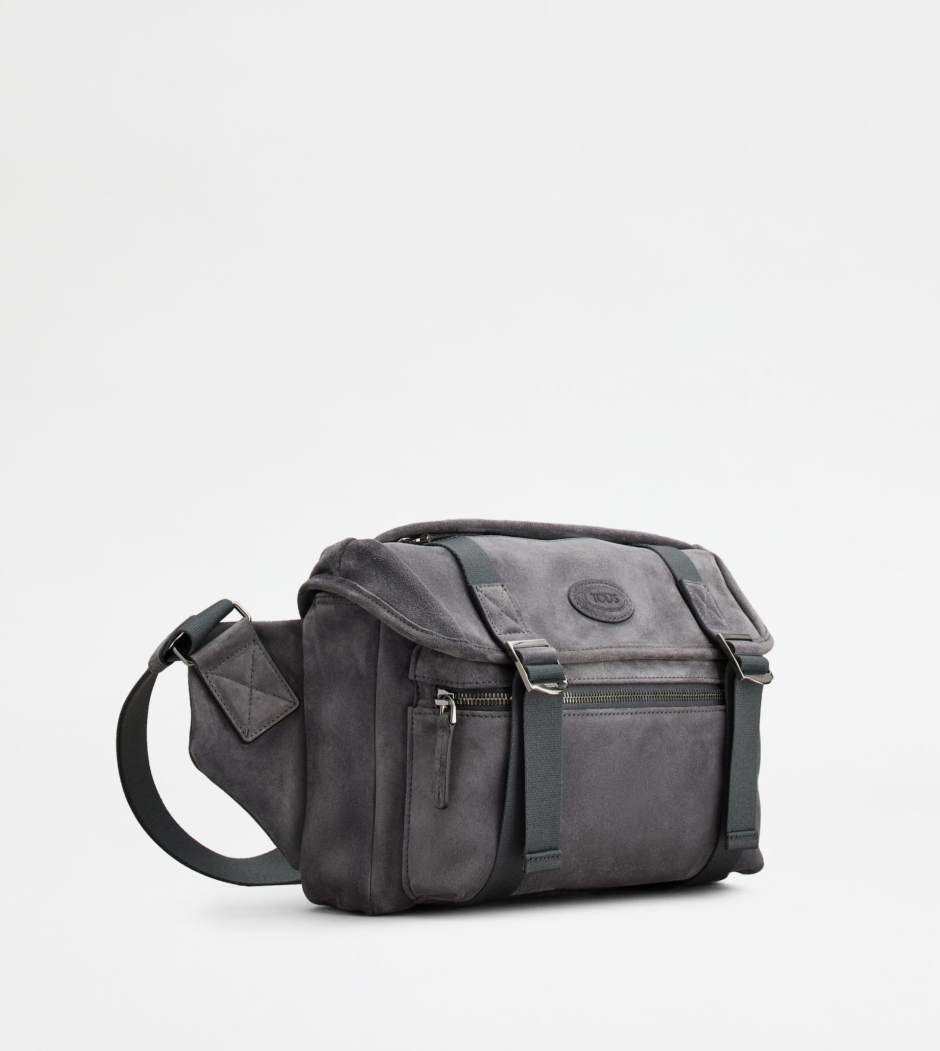 CROSSBODY BAG IN SUEDE SMALL - GREY - 2
