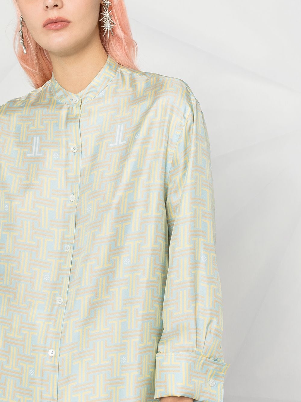 longline printed shirt - 5