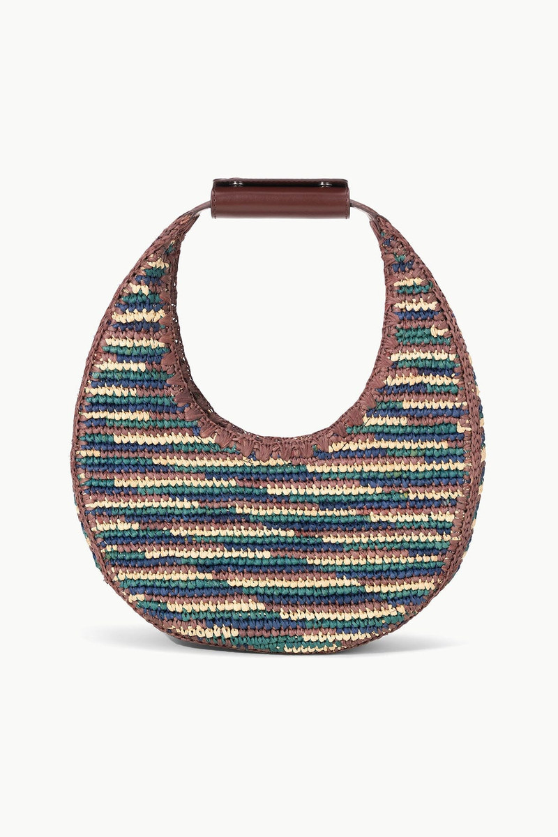 STAUD MOON RAFFIA TOTE BAG MIXED RAFFIA 1