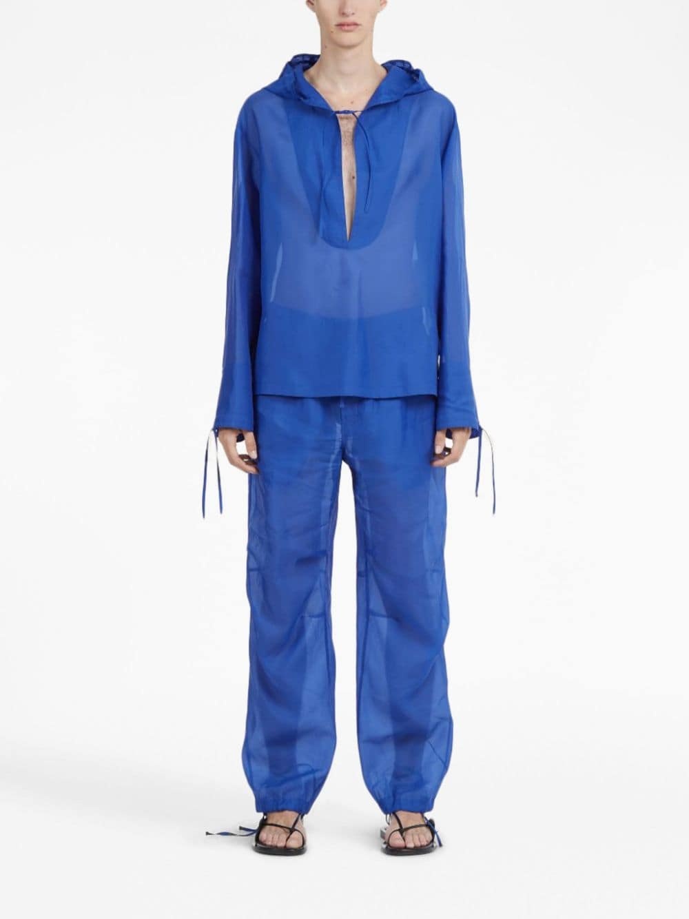 hooded organza blouse - 2
