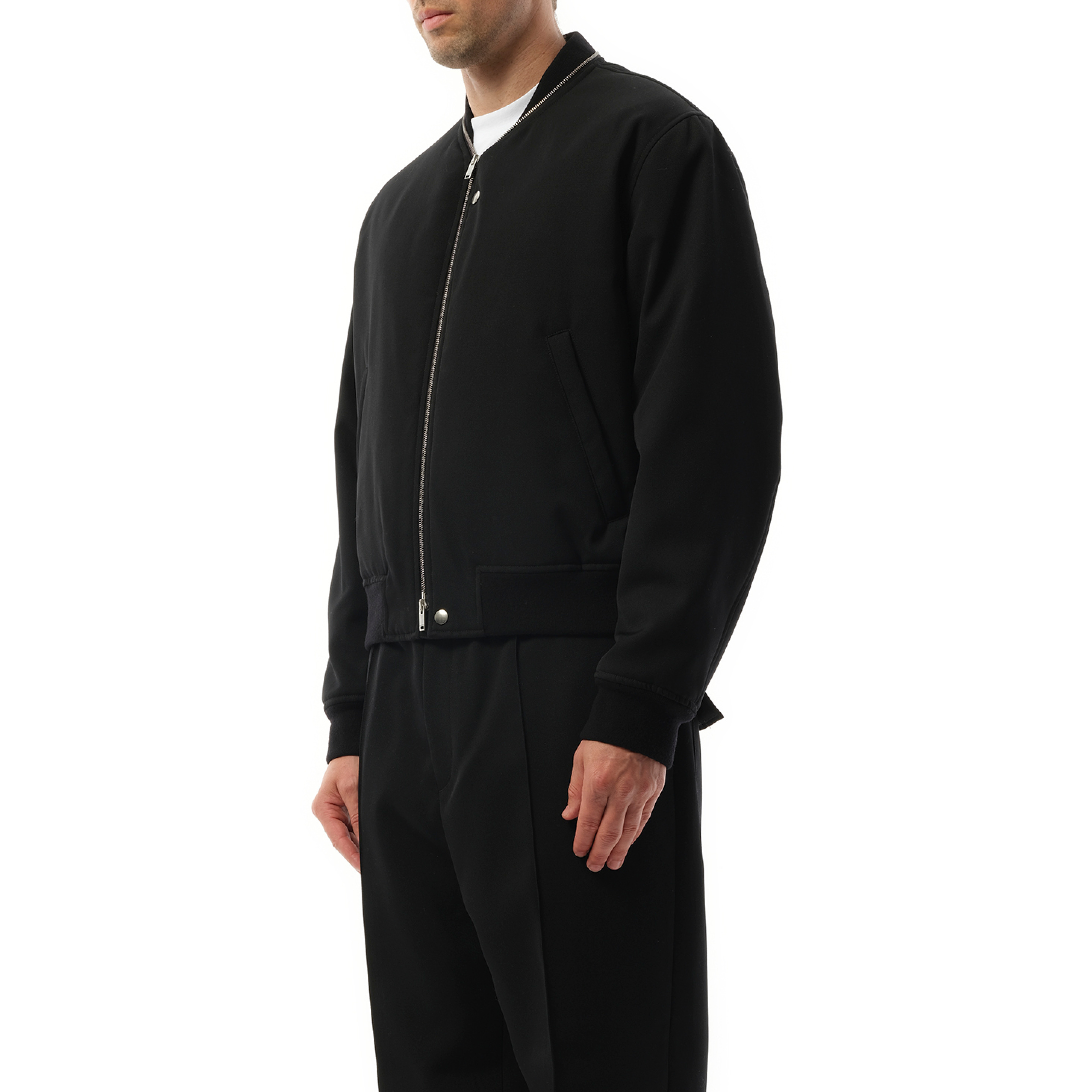 Jil Sander Zip Bomber Jacket in Black - 5