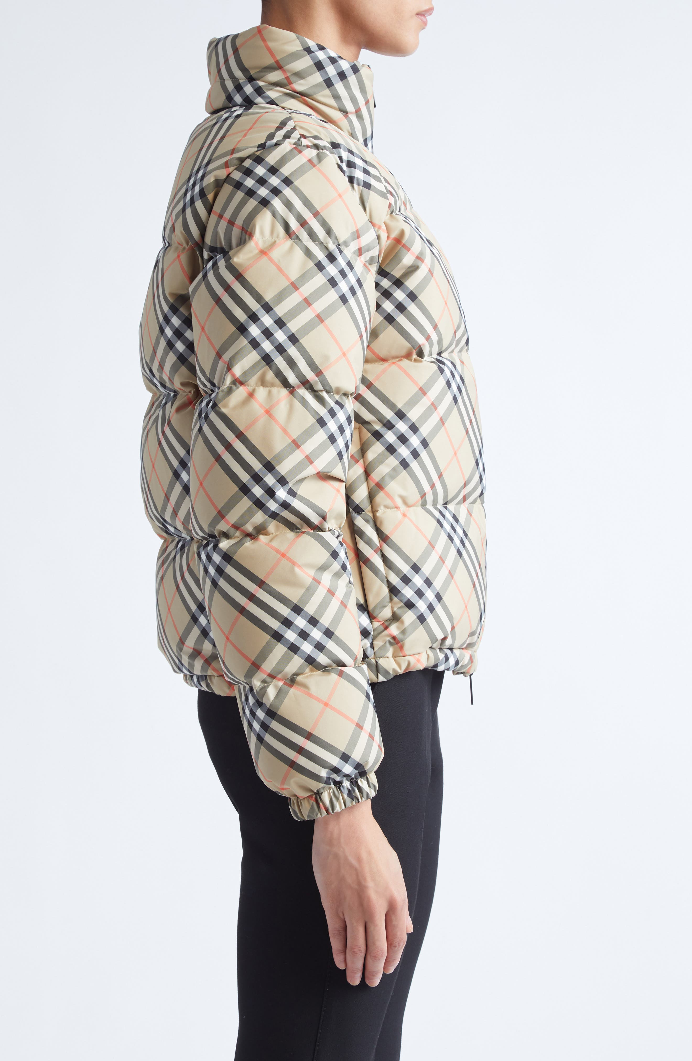 burberry Ambleside Check Quilted Down Puffer Jacket in Sand Ip Check at Nordstrom - 3
