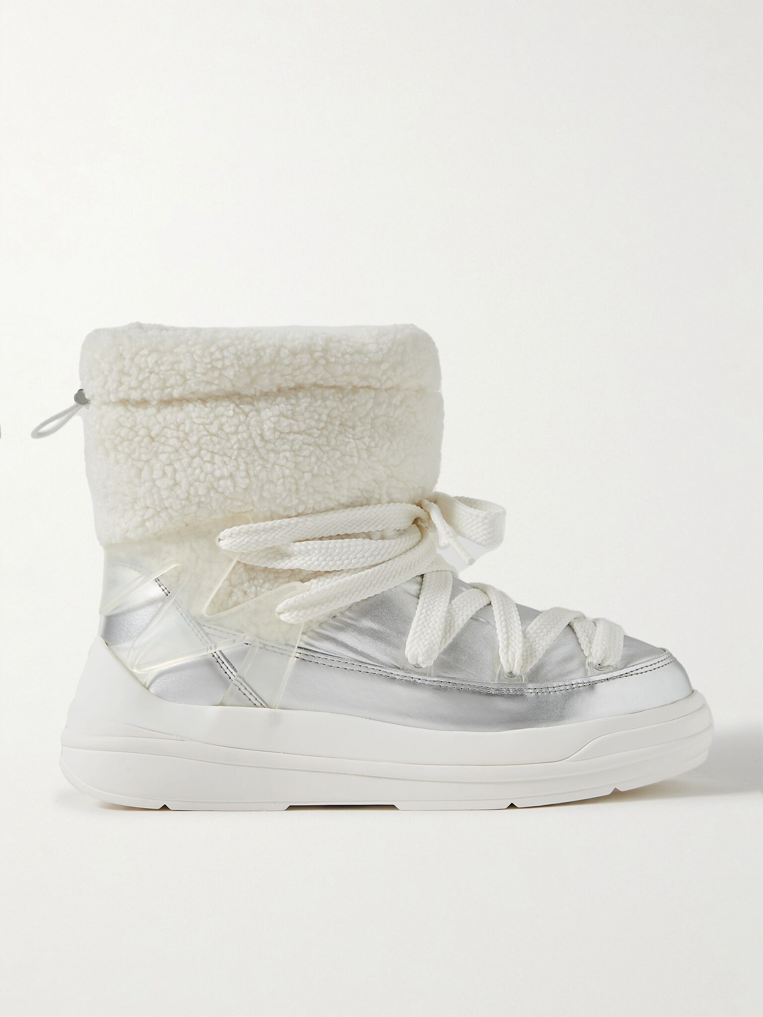 Insolux M rubber-trimmed fleece, metallic shell and leather snow boots White - 1