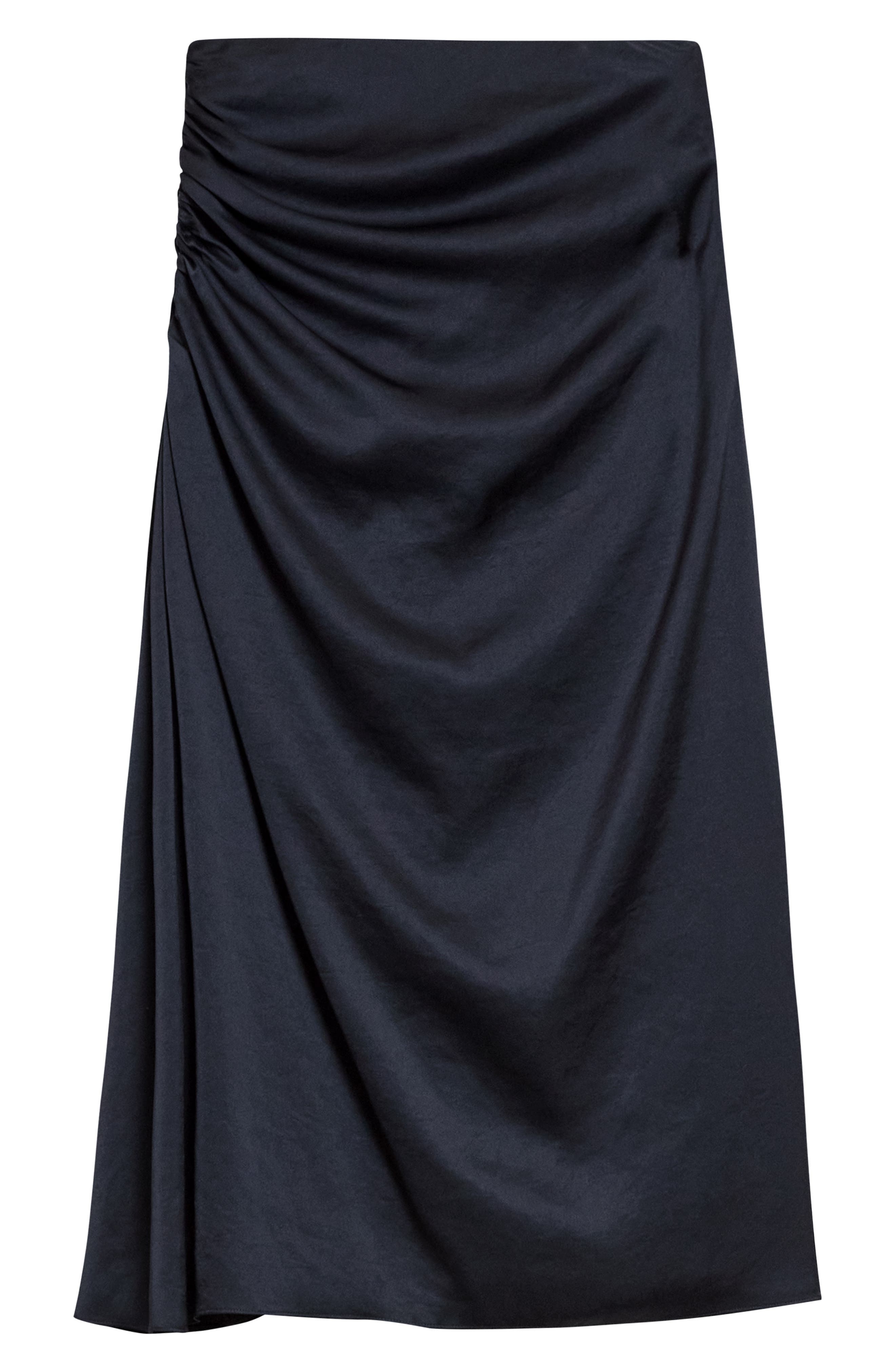 Theory Ruched Midi Skirt in Nocturne Navy at Nordstrom - 5