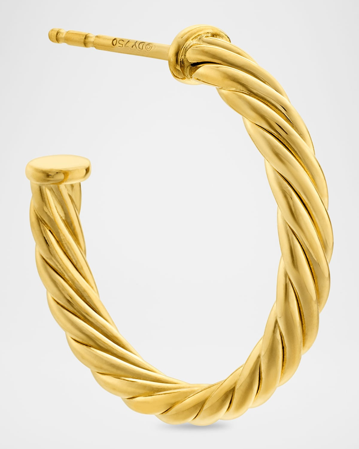 Cablespira Hoop Earrings in 18K Gold, 0.75"L - 5