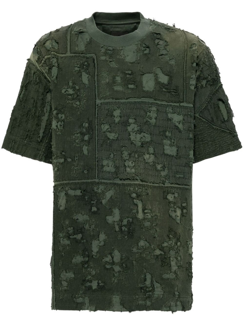 frayed-effect T-shirt 1