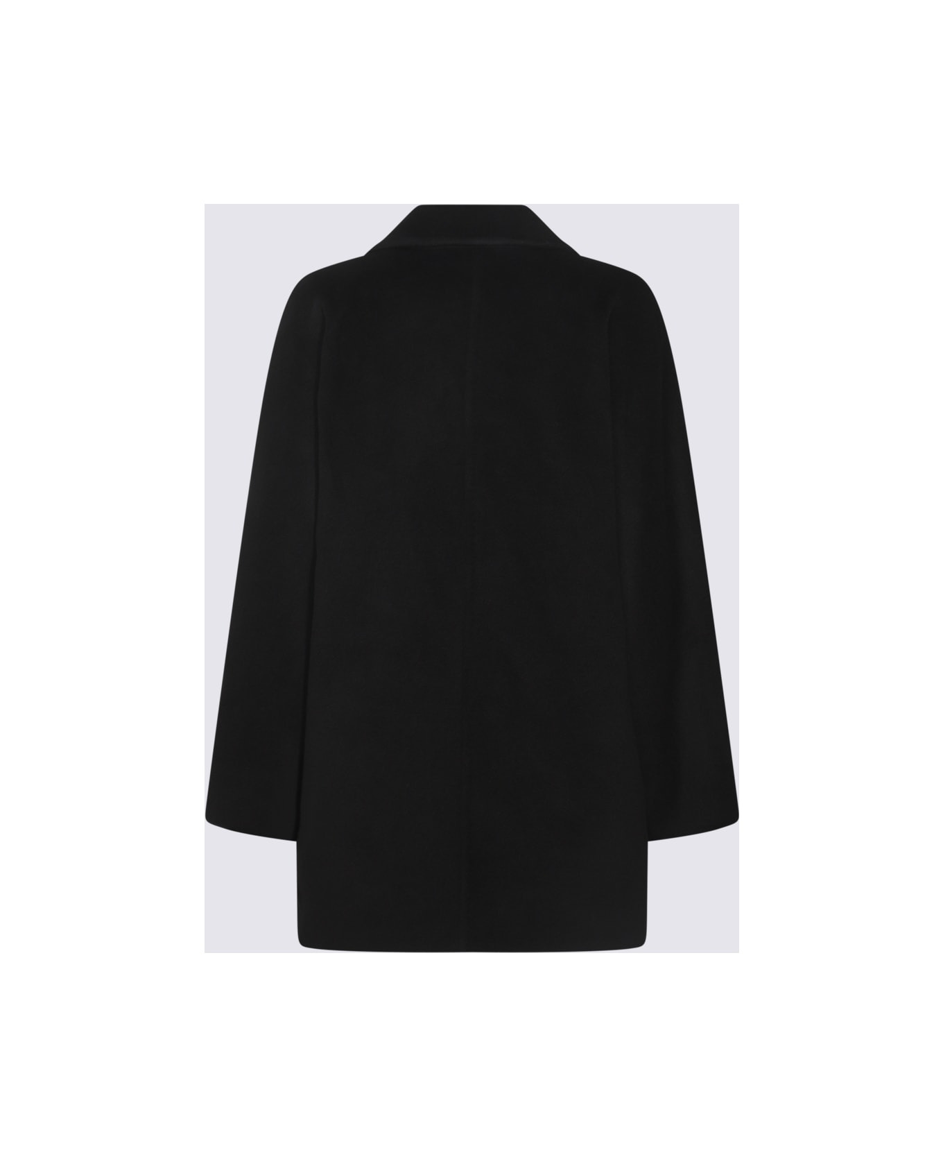 Black Wool Rebus Coat - 2