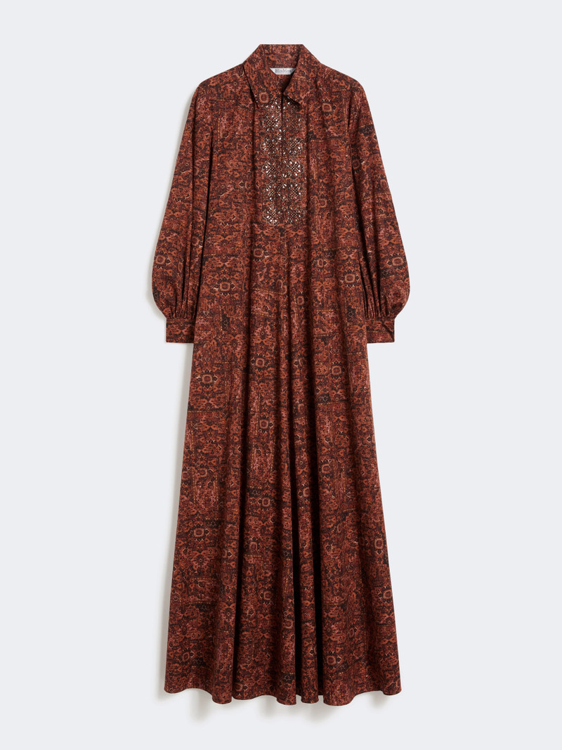 CHARME Printed cotton kaftan dress - CARAMEL 1