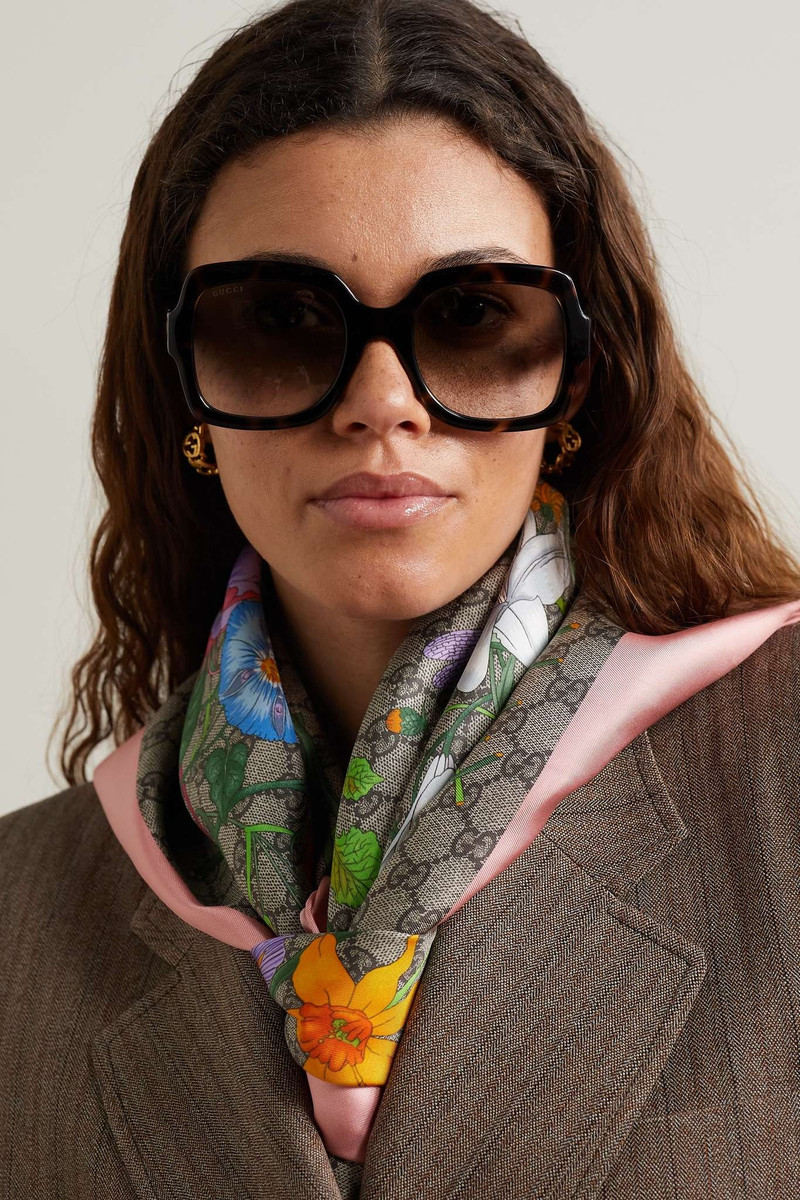 GUCCI Oversized square-frame tortoiseshell acetate sunglasses outlook