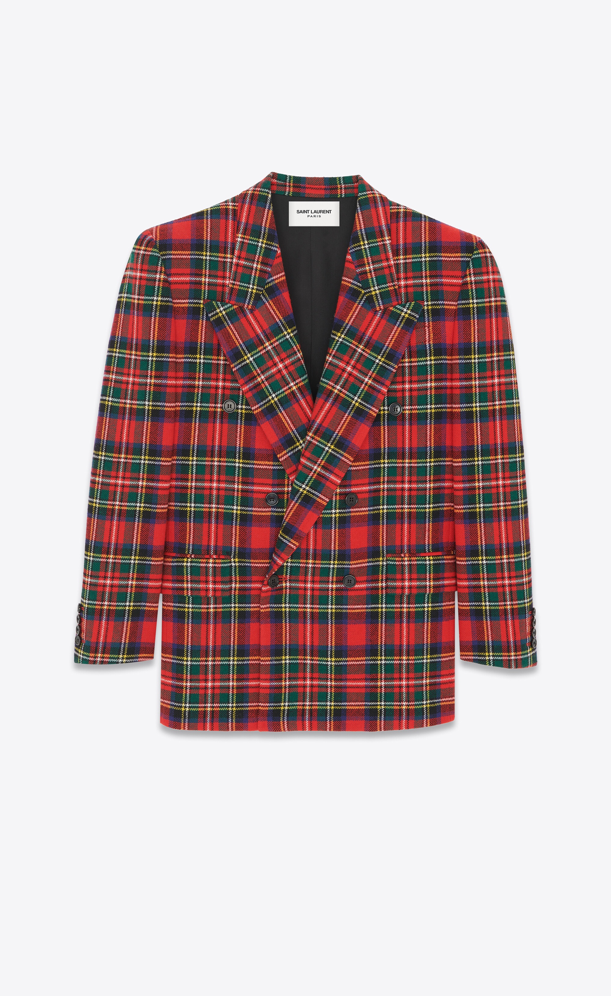 oversized jacket in tartan wool - 3