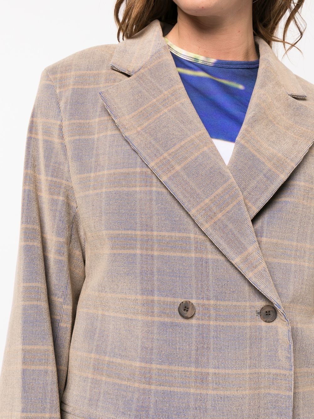 check print blazer - 5