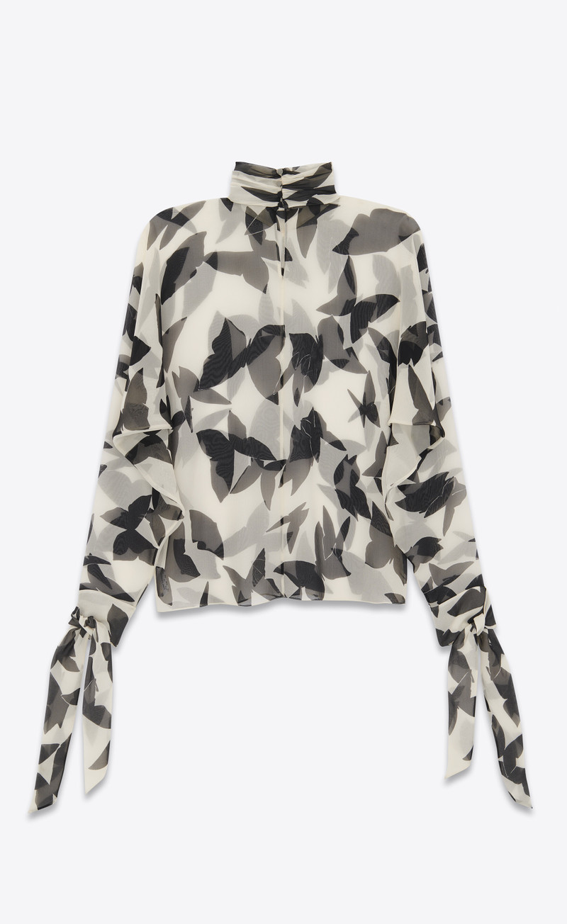 SAINT LAURENT blouse in butterfly silk muslin outlook