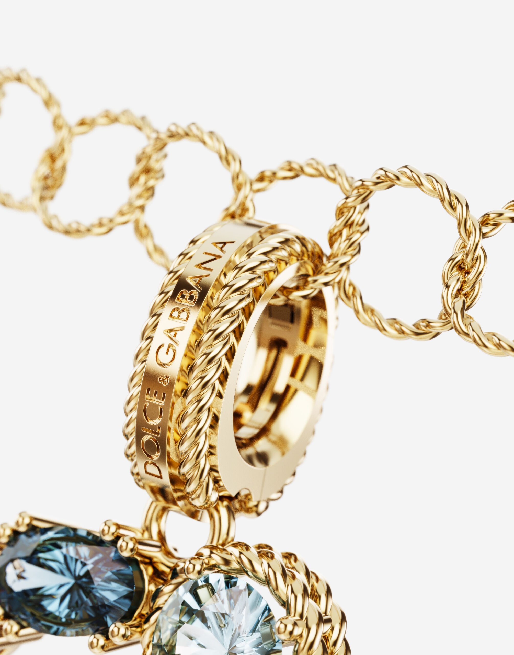 Charm Q Lettering 18-carat yellow gold and multicolored gems - 3