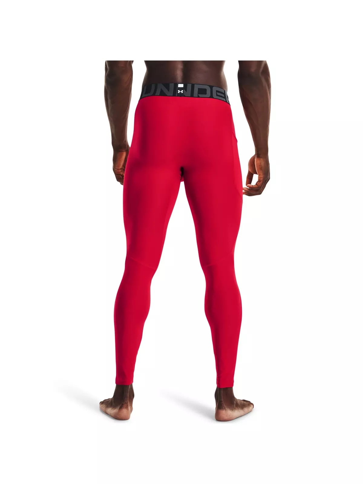 Men's HeatGear Armour Leggings - Red/White - 2
