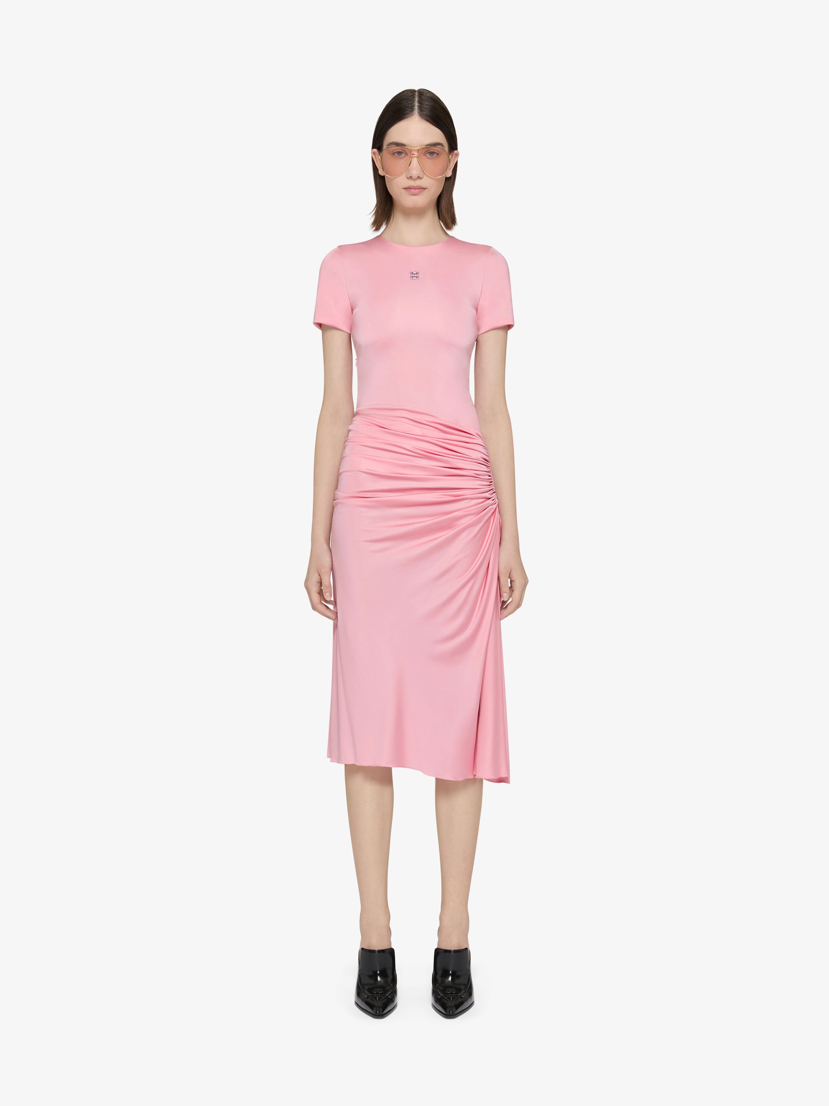 DRAPED DRESS IN JERSEY WITH 4G LIQUID DETAIL - 2