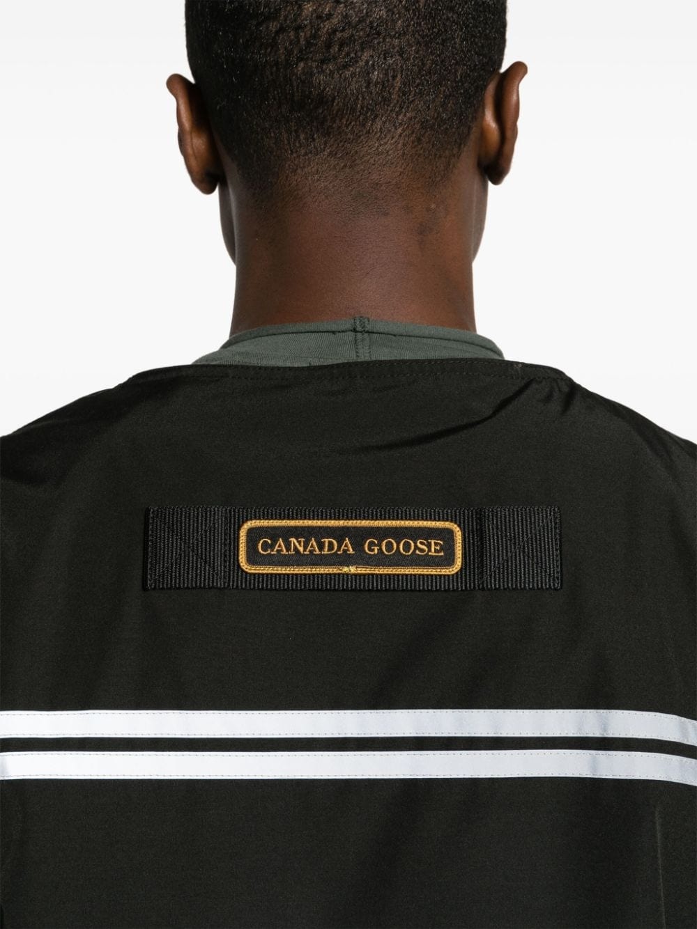 logo-patch zip-up vest - 5