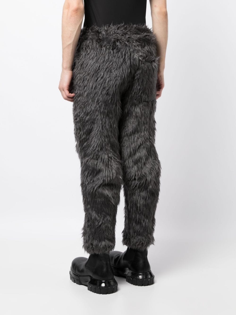 faux-fur slim-cut trousers - 4