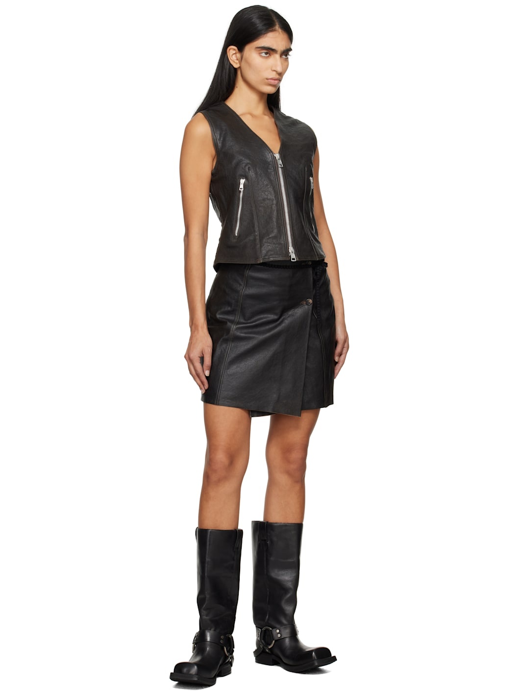 Brown Ripley Leather Vest - 4