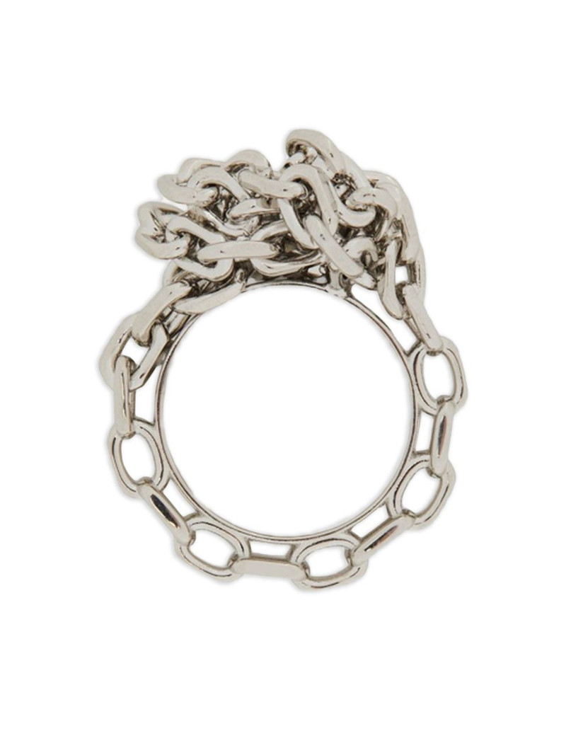 engraved-logo knotted-chain-detail ring 3
