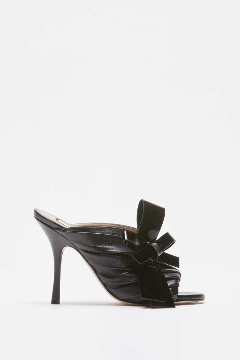HIGH HEEL MULES WITH BOW 3