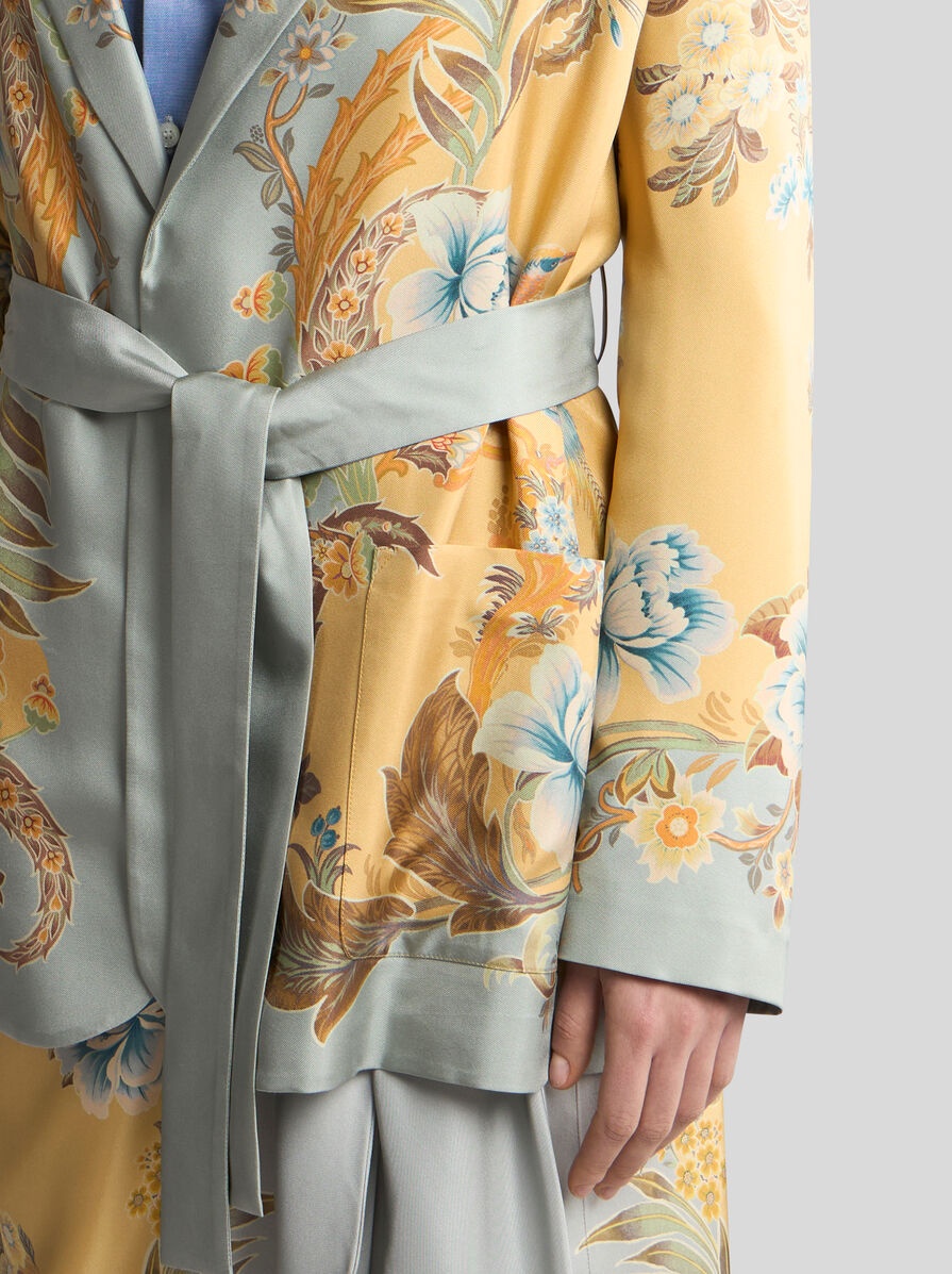 PRINTED SILK WRAPAROUND JACKET - 2
