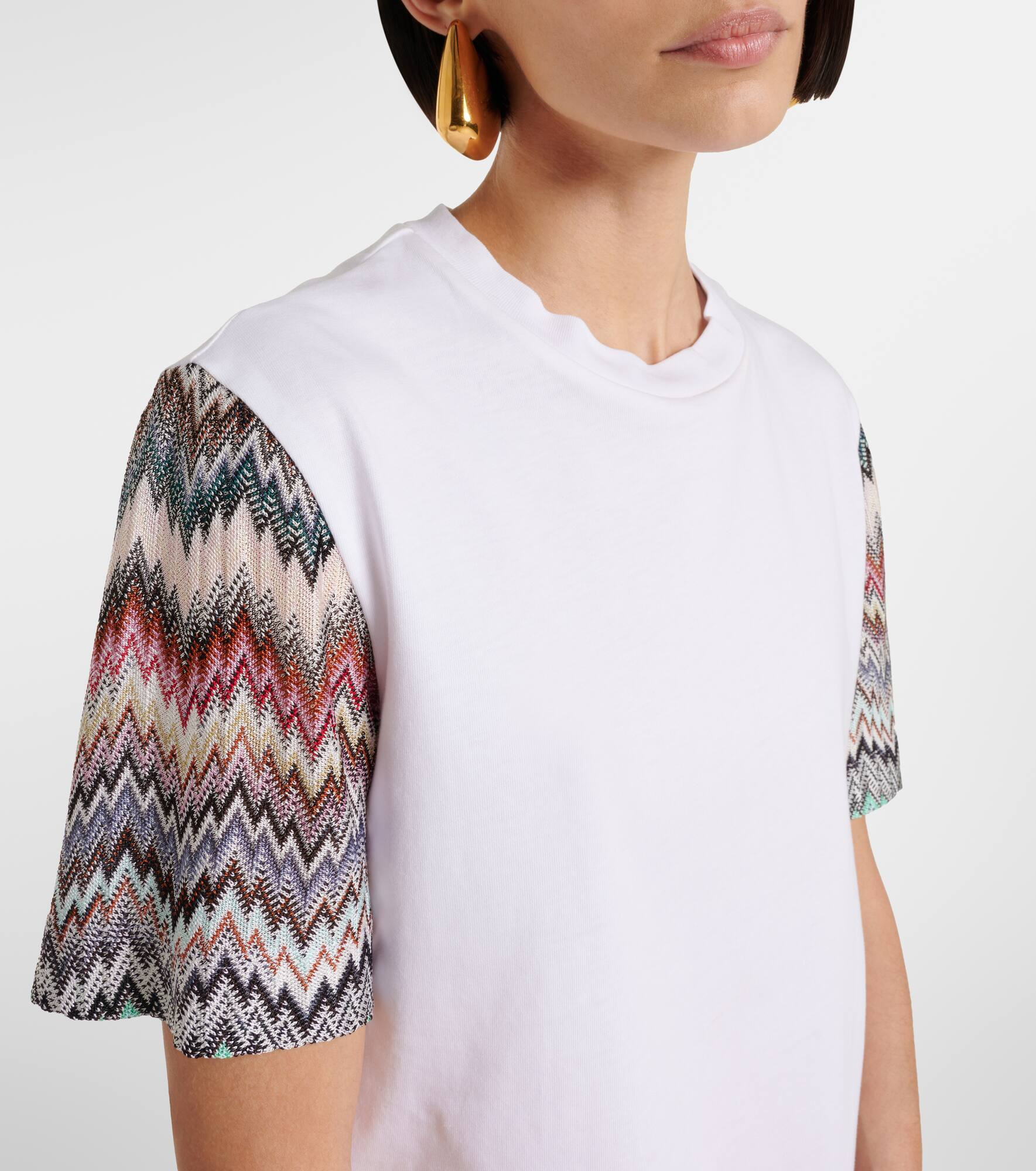 Zigzag cotton jersey T-shirt - 4