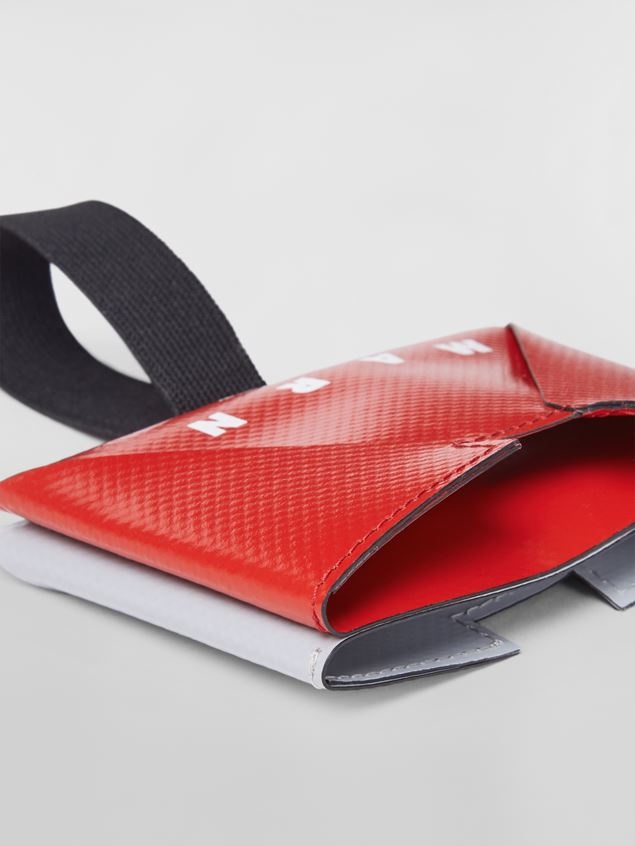 RED AND GRAY PVC ORIGAMI CREDIT CARD HOLDER 2