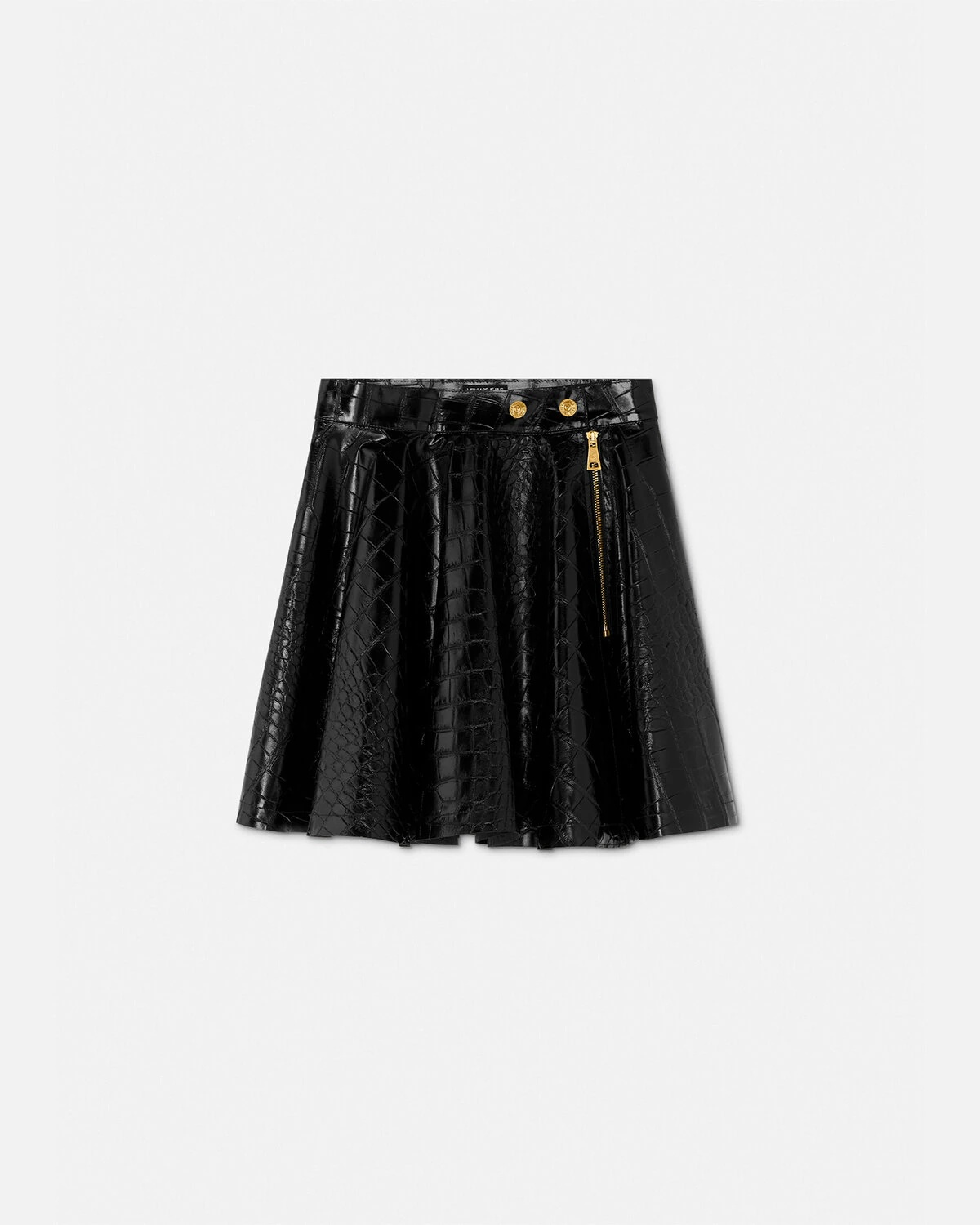 Croc-Effect Mini Skirt - 1
