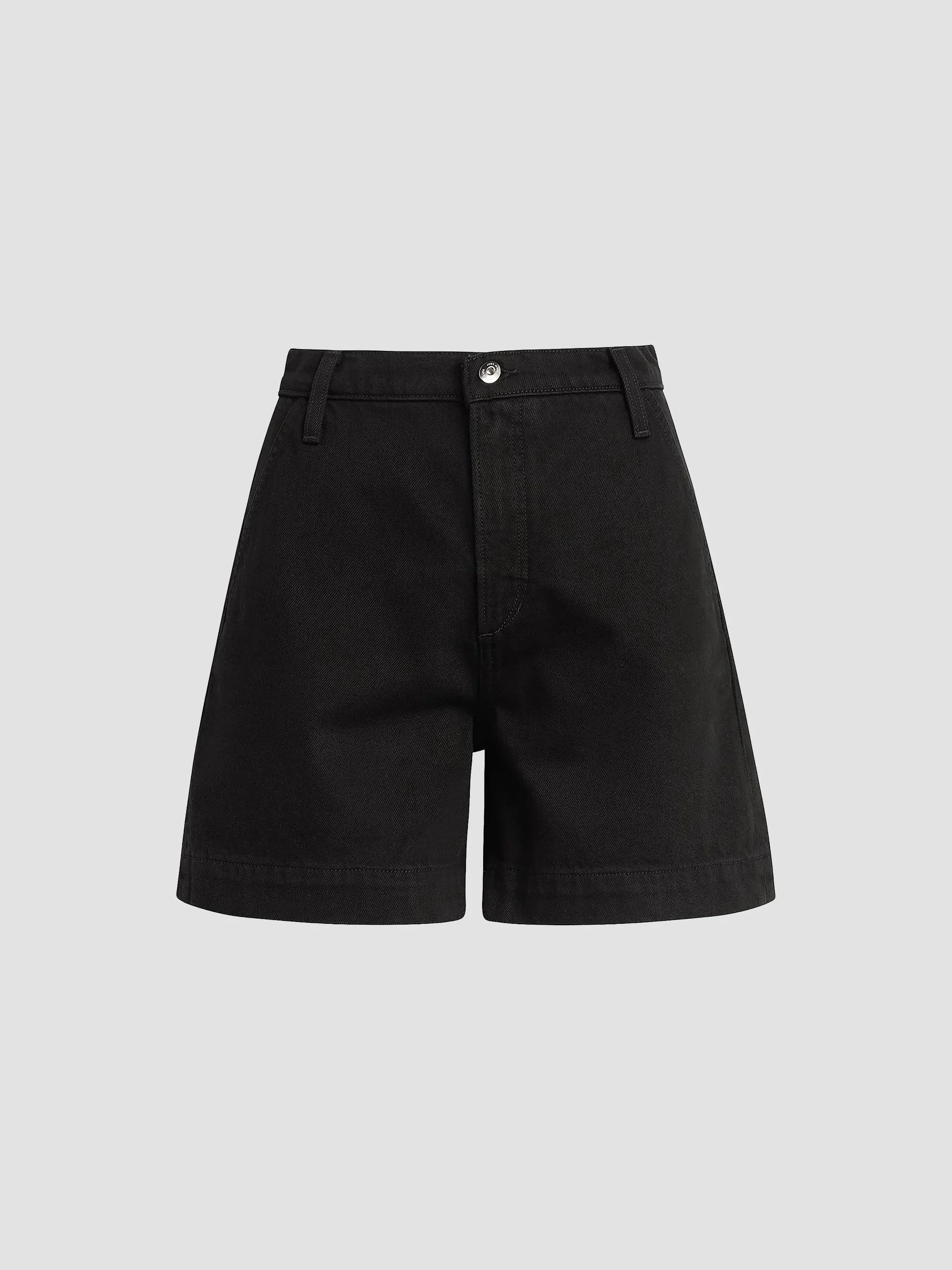 Women's Harlowe Cotton-Blend High-Rise Shorts - Black - 1