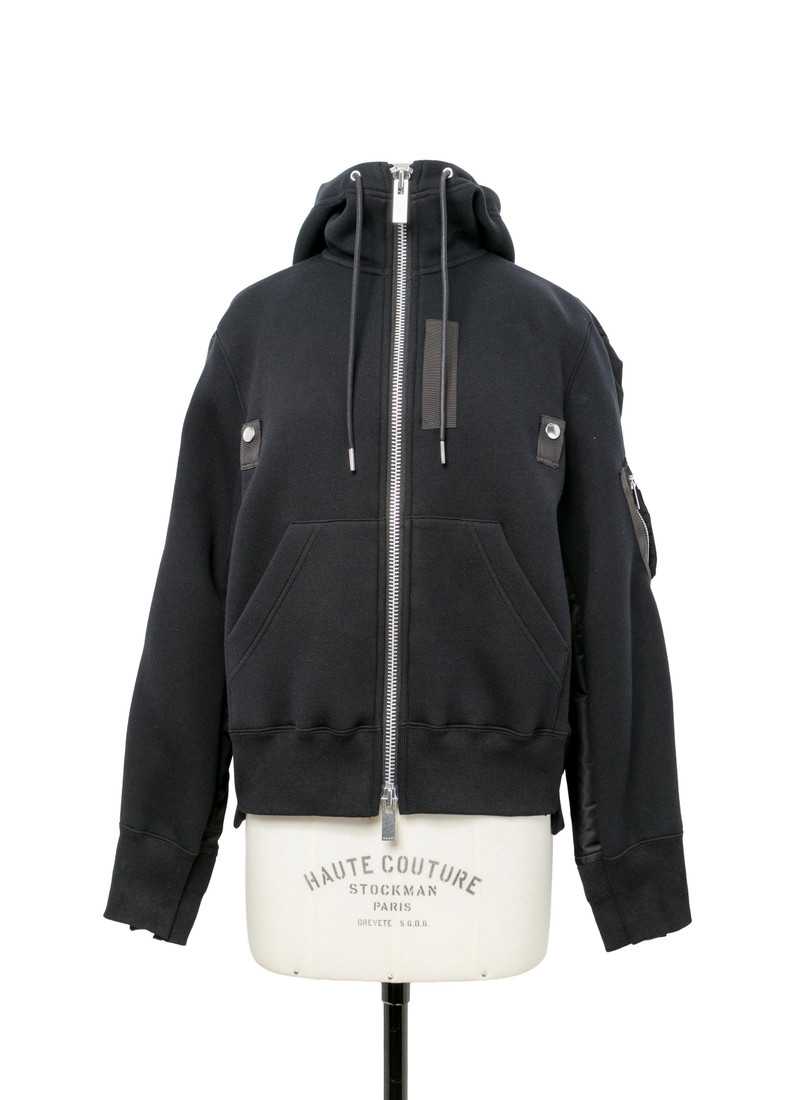 sacai Sponge x Nylon Twill Hoodie outlook