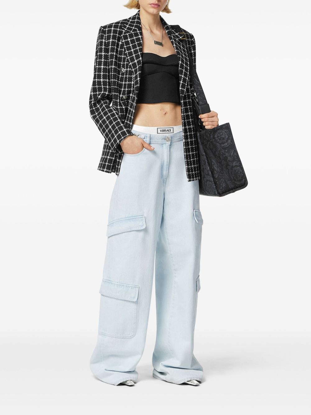 wide-leg cargo jeans - 2