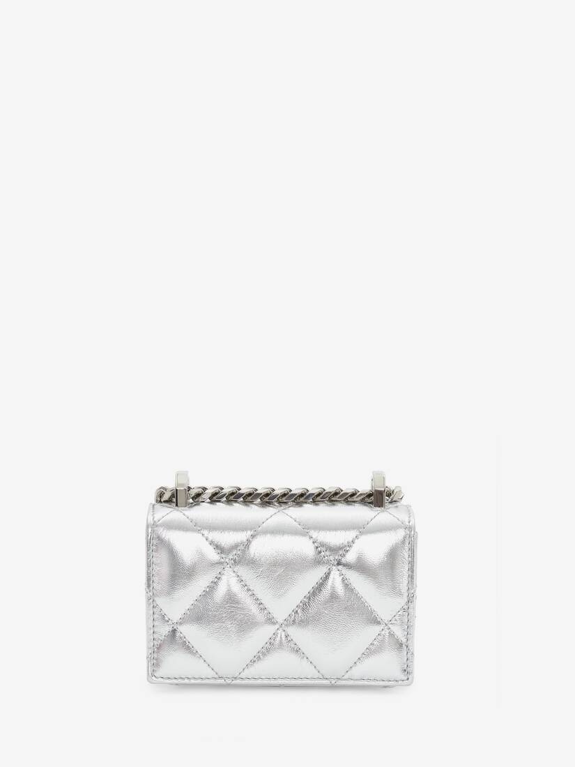 Micro Jewelled Satchel in Silver/white - 3