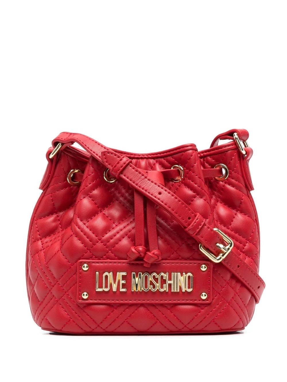 logo-letterning quilted bucket bag - 1