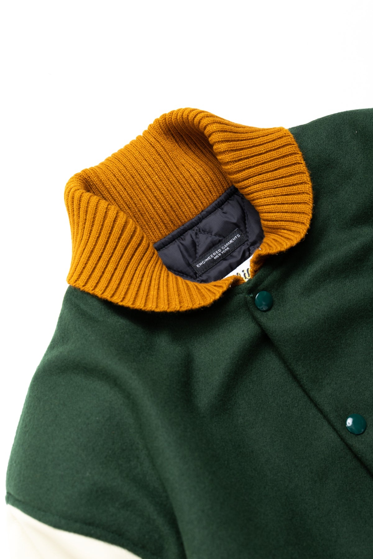 Engineered Garments Varsity Jacket / Olive Melton Wool