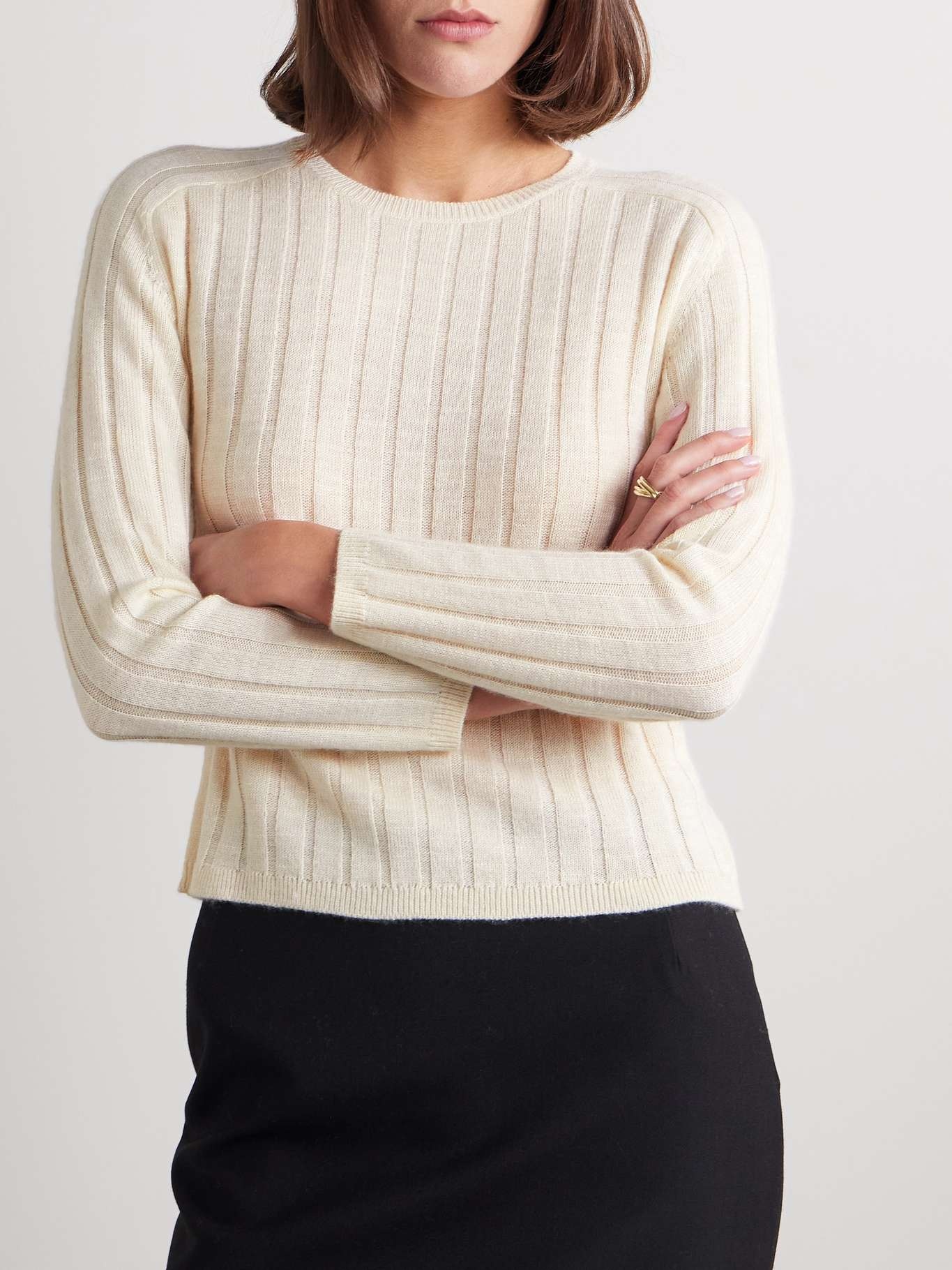 Alise ribbed cashmere and silk-blend sweater - 3