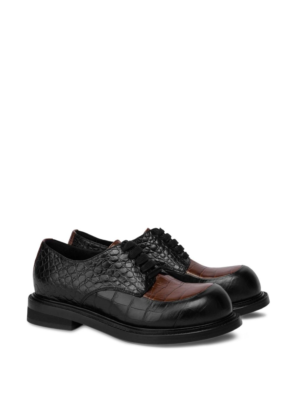 crocodile-embossed Derby shoes - 2