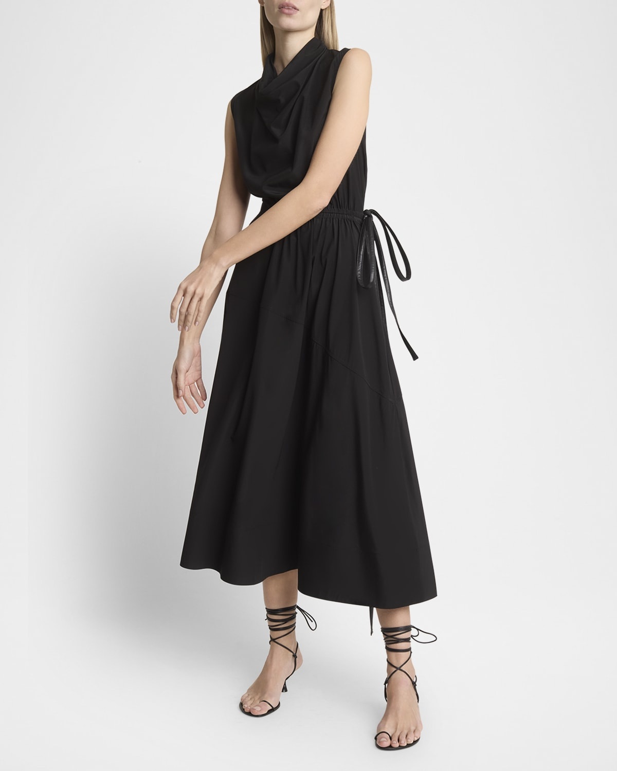 Sabrina Cowl-Neck Sleeveless Ruched Midi Dress - 7