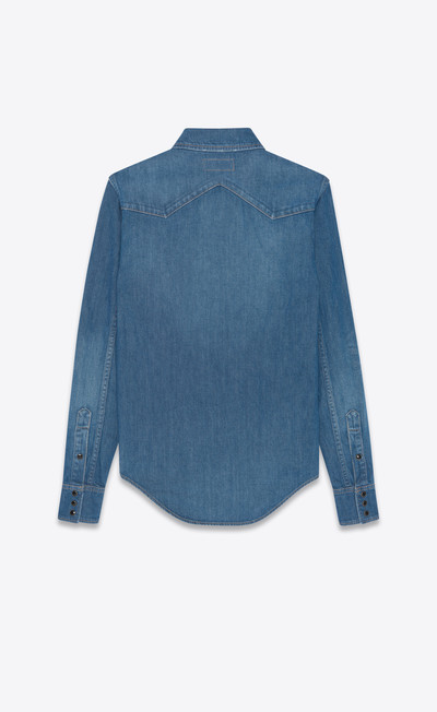 SAINT LAURENT western shirt in francoise blue denim outlook