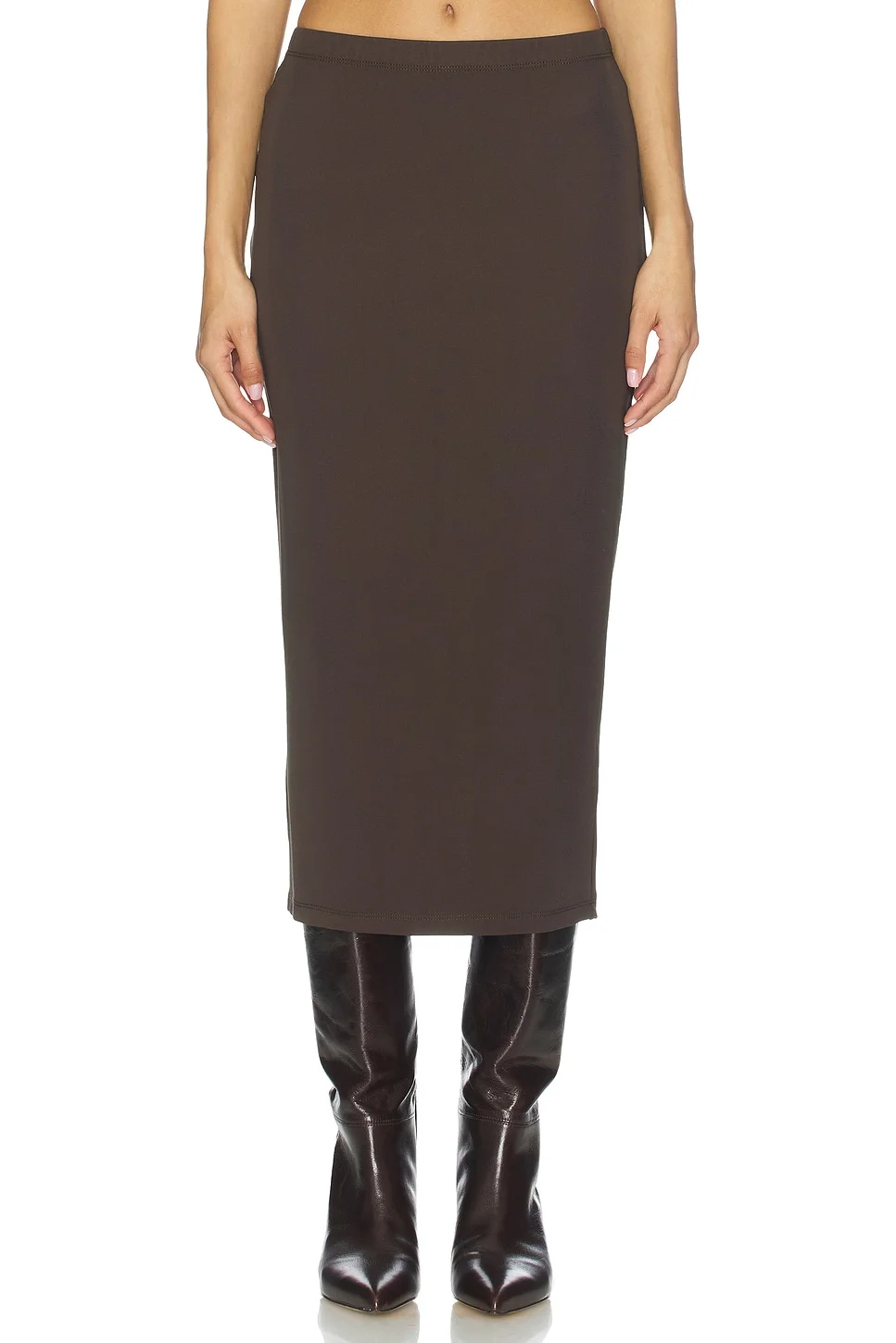 Matte Jersey Midi Pencil Skirt - 1
