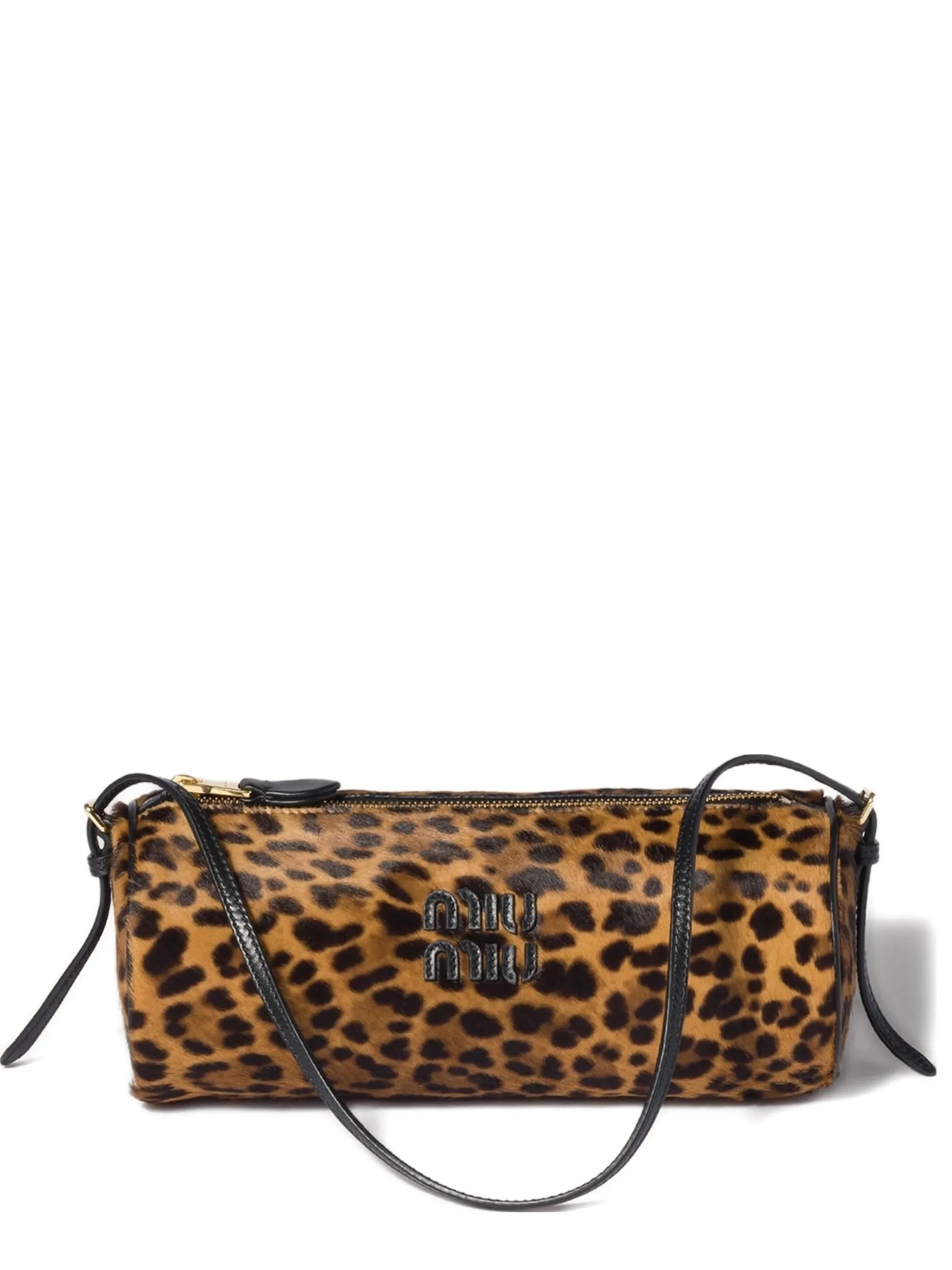 adjustable-strap animal-print shoulder bag - 1