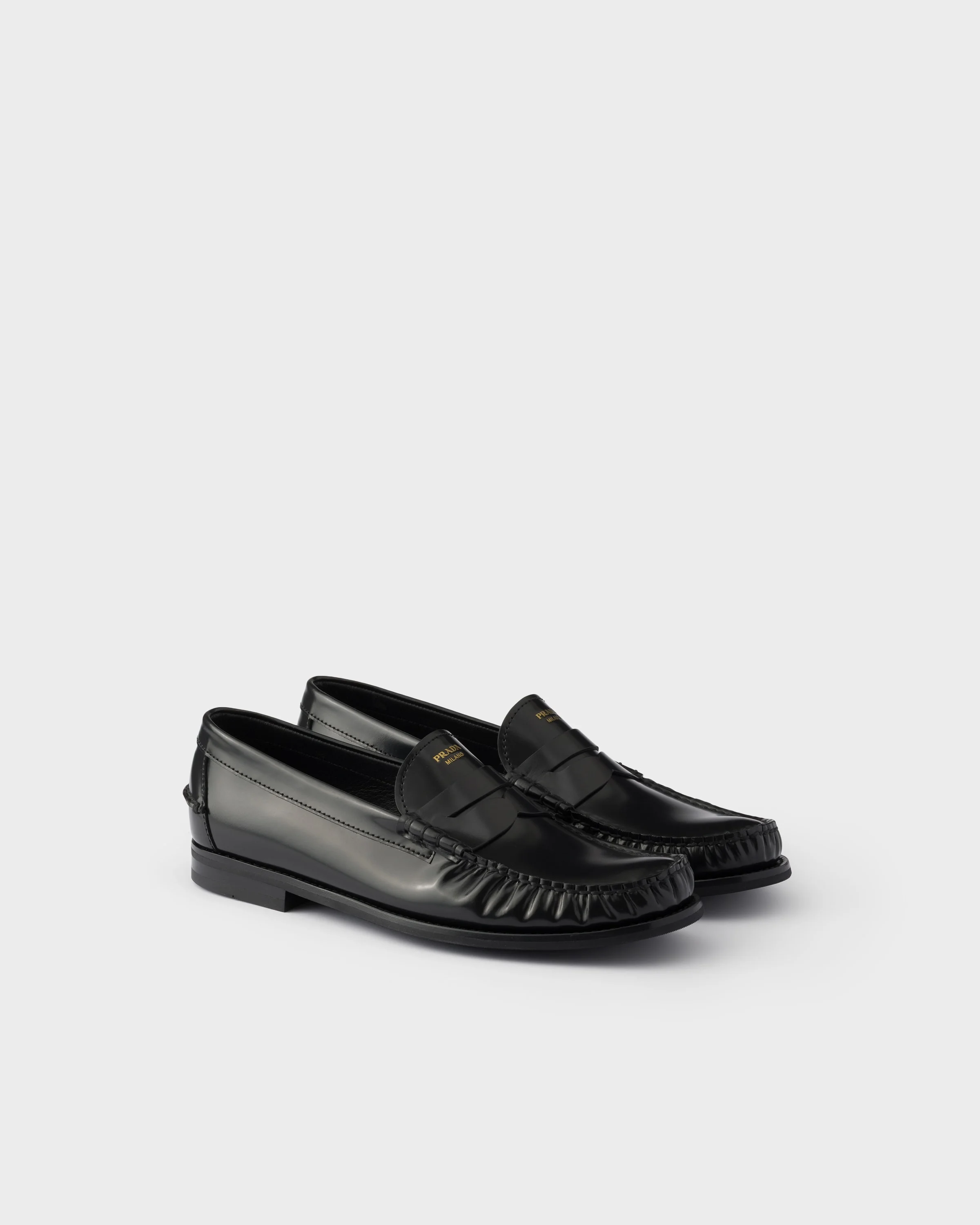 Brushed leather loafers - 1