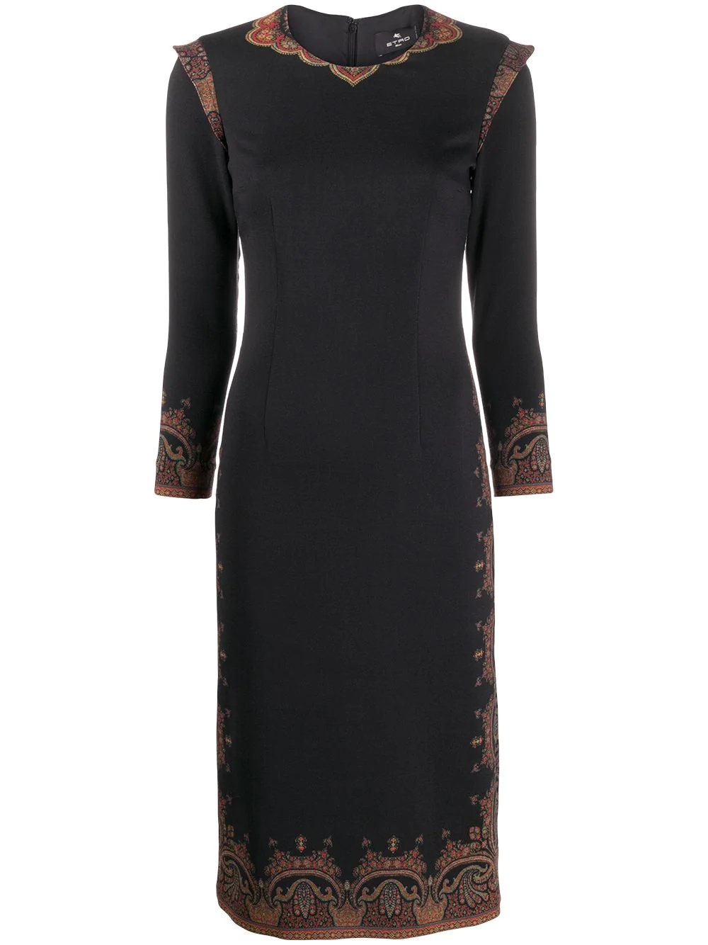 paisley trim dress - 1