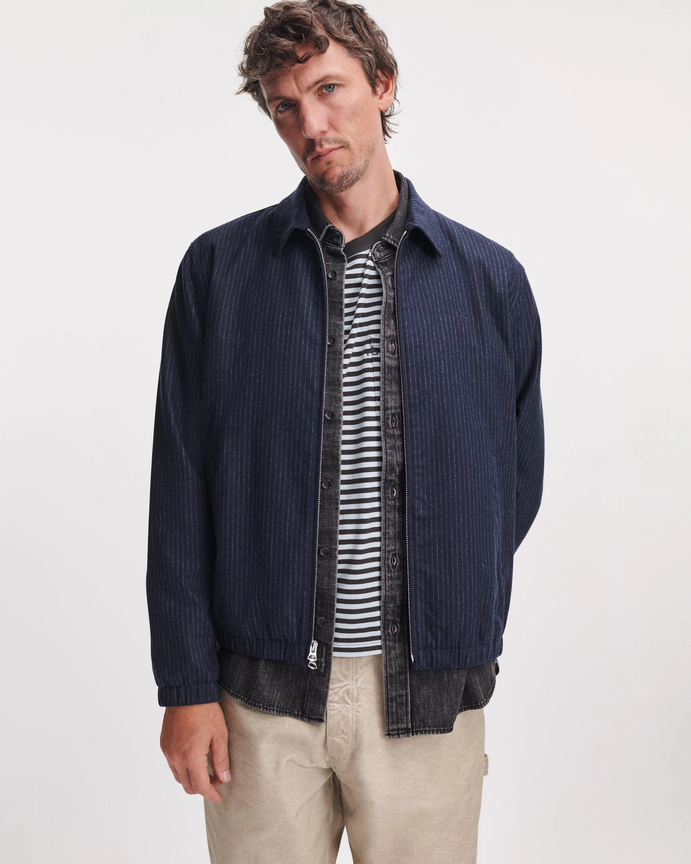 Harrington Chalk Stripe Jacket - 1