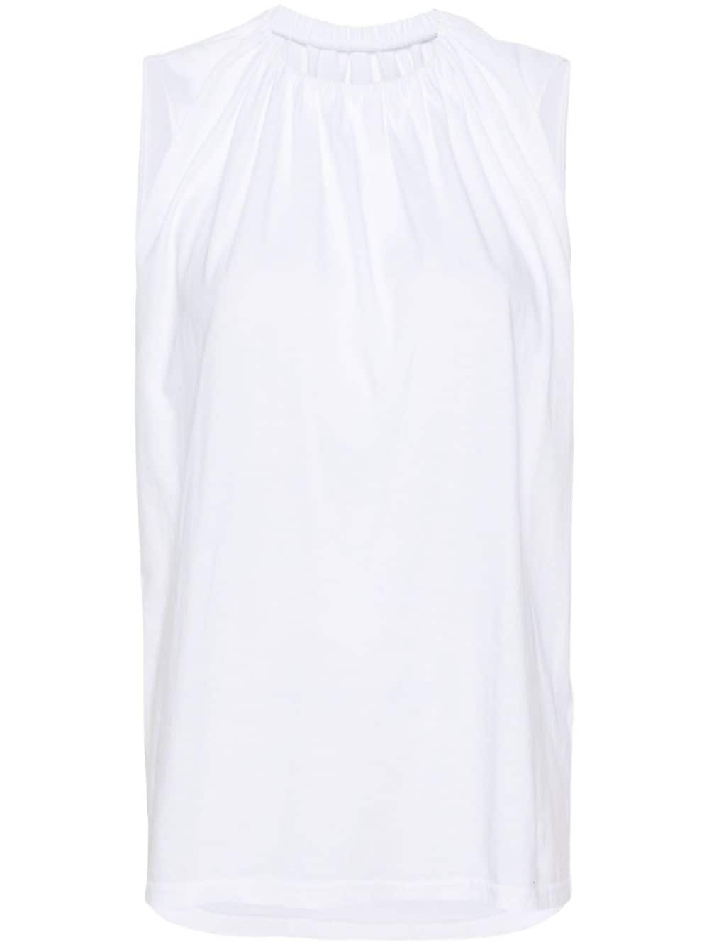 gathered-detail cotton tank top - 1