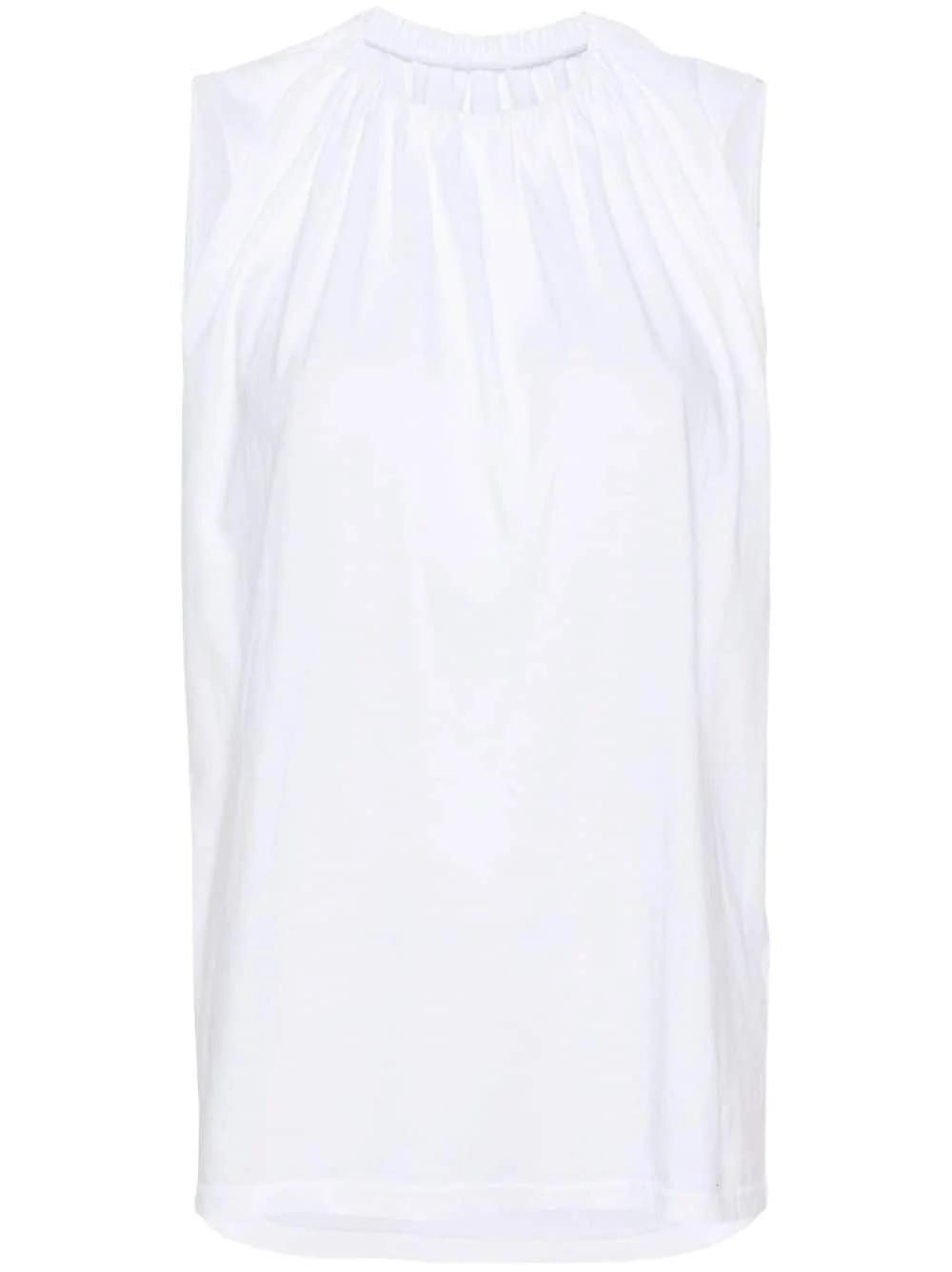 gathered-detail cotton tank top - 1